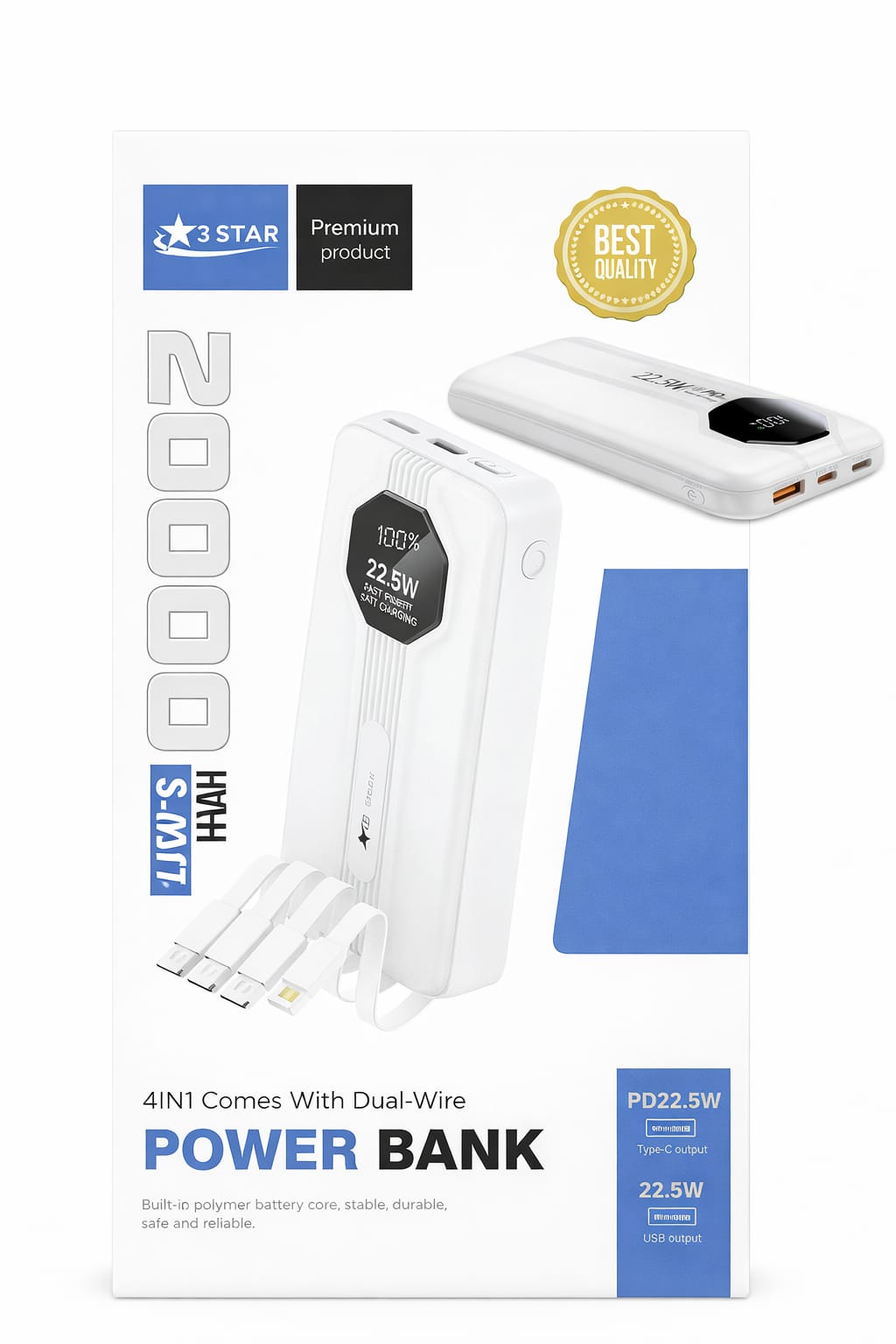 Power Bank 22.5W 20000mAh 4 in 1 Wires